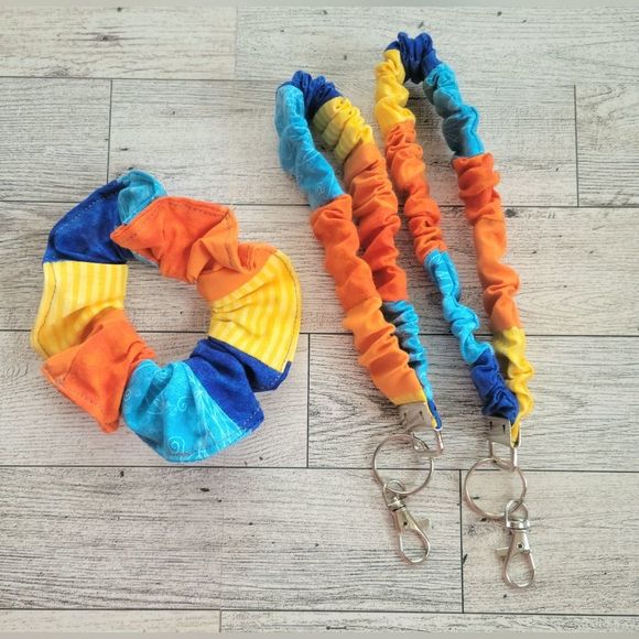 🍭 SCRUNCHIE KEY FOBS & HAIR TIE Key Chains Wallet handle - Picture 3 of 4